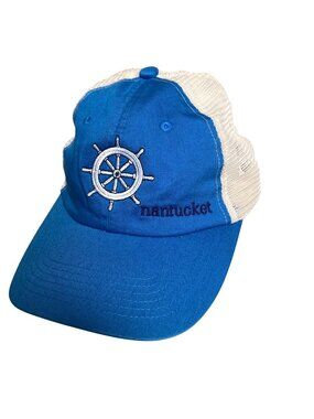 Nantucket Nautical Trucker Hat Mesh Snapback Sailing Preppy Old Money Beach